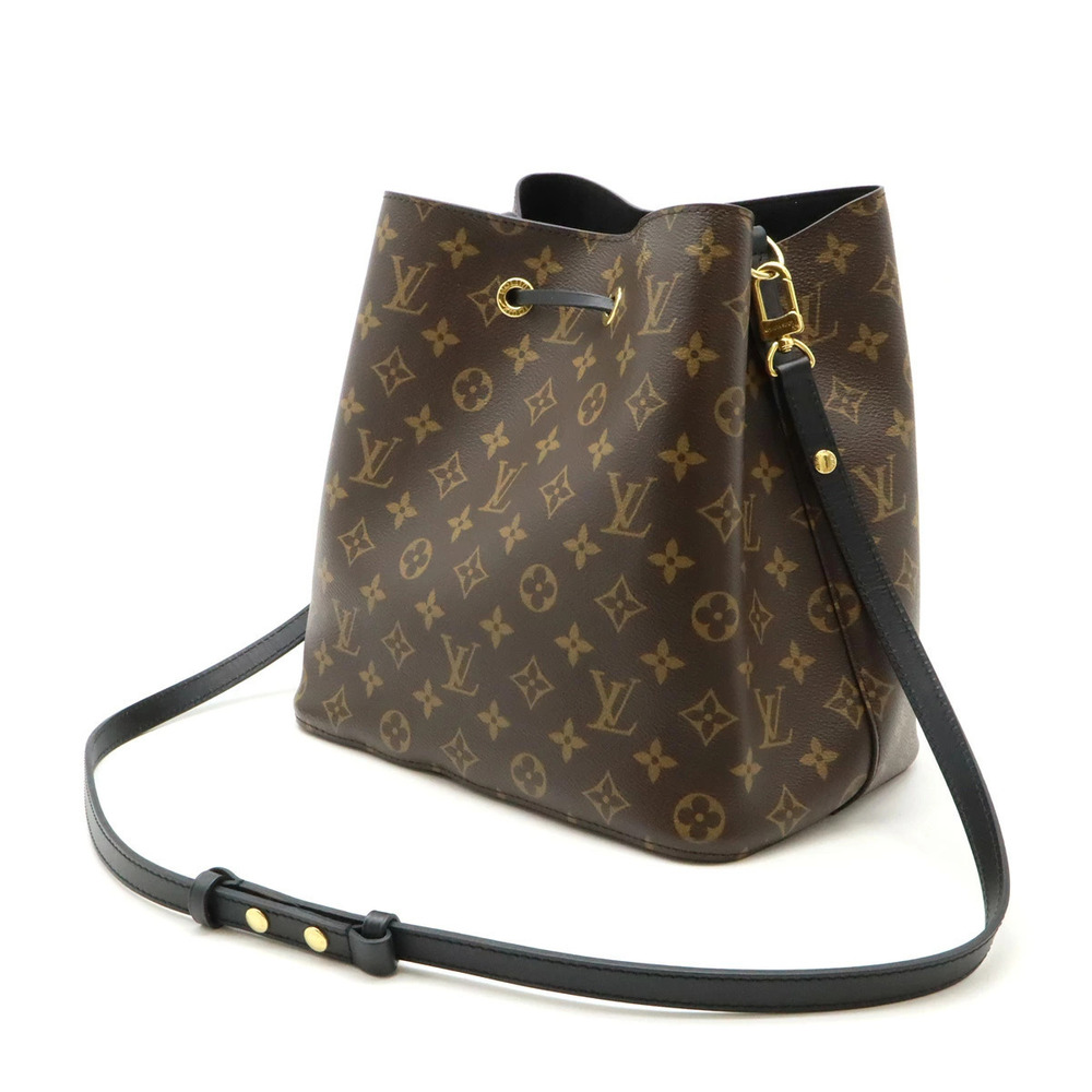 Louis Vuitton Black Monogram Shoulder Hobo Noe Bag Neo Noir Drawstring Black